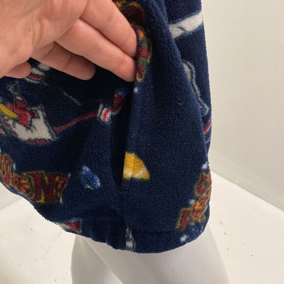 Northern Getaway Retro 90s Navy Total Sports Nut Graphic 1/4 Zip Fleece Large - Picture 7 of 9